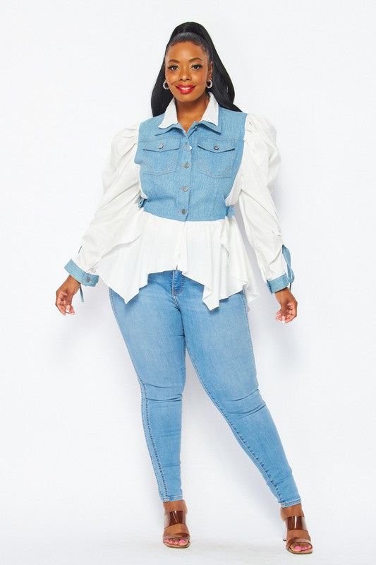 Plus-Size Denim Top