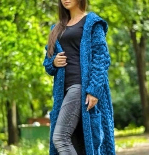 Long Hooded Cardigan