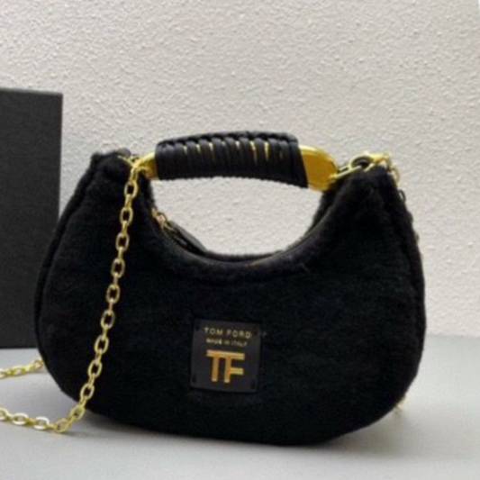 TF Fur Hobo Medium-Sized Handbag