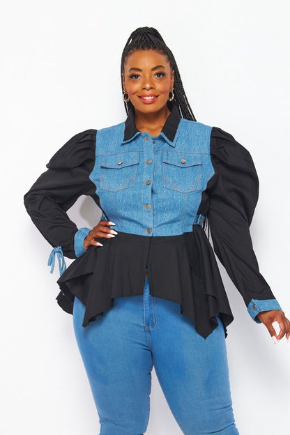 Plus-Size Denim Top