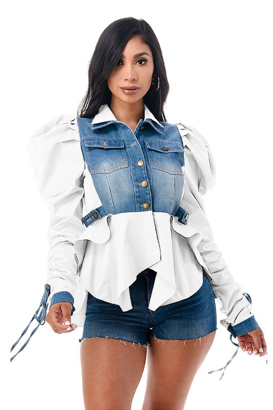 Long Sleeve Denim Top