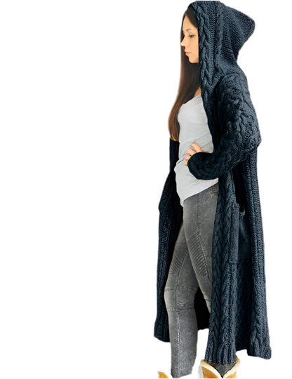 Long Hooded Cardigan