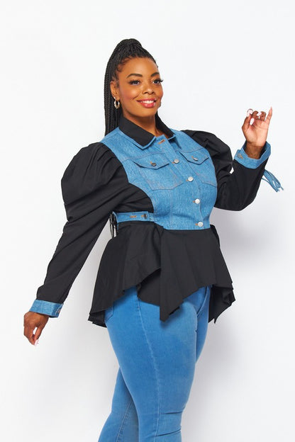 Plus-Size Denim Top