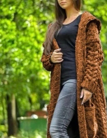 Long Hooded Cardigan