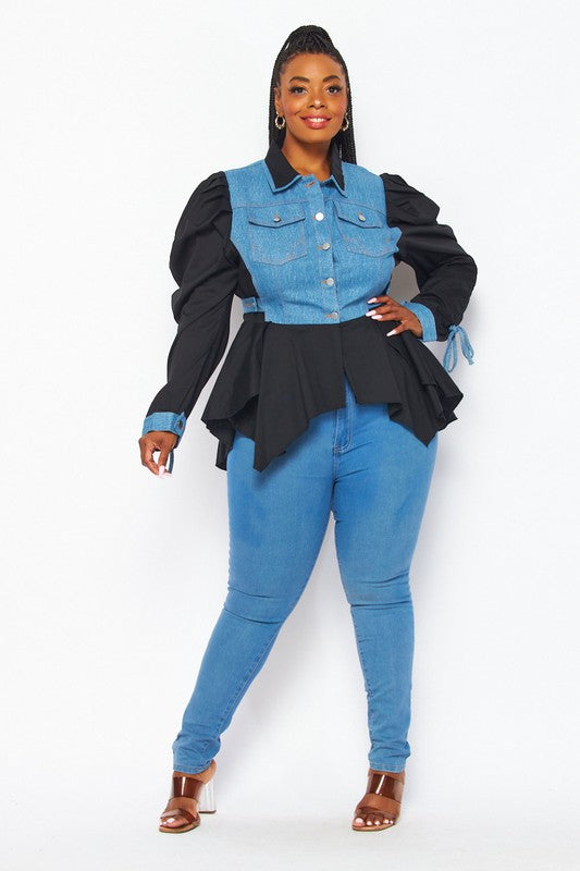 Plus-Size Denim Top